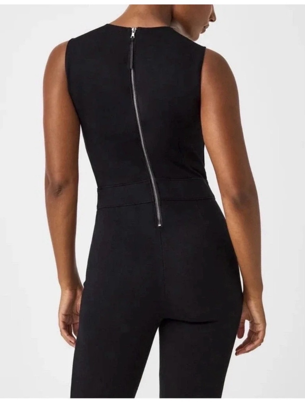 SPANX Black Sleeveless V-Neck Tailored Jumpsuit - Picture 4 of 8